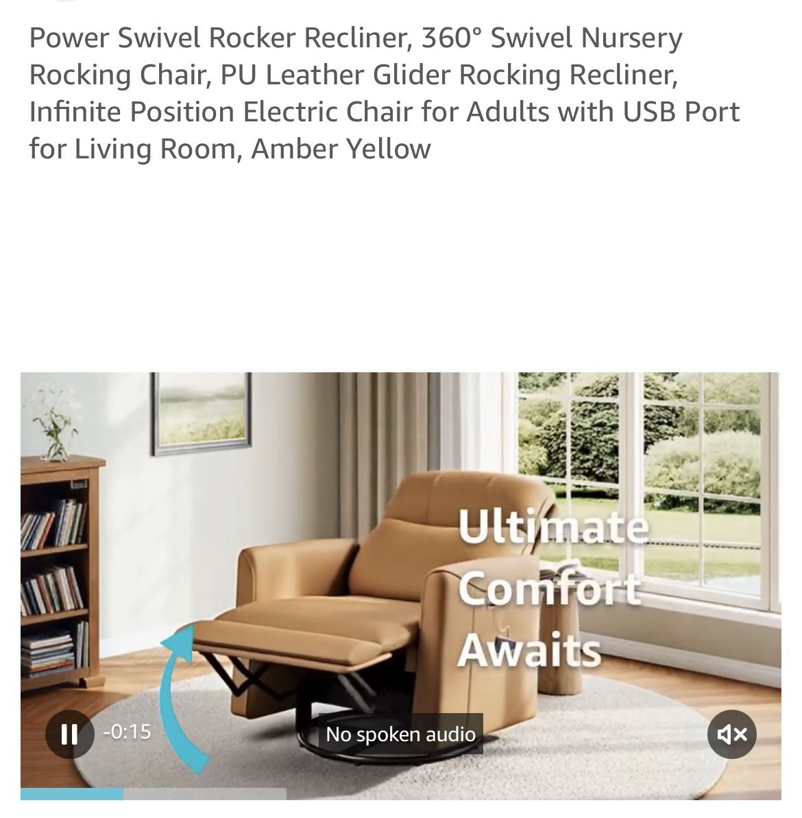Powered Swivel 360 Degree Rocker Recliner
