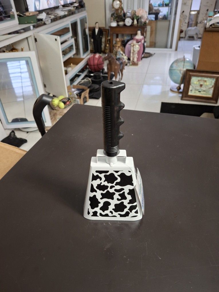 "NEW " Metal Cow Bell With Handle Musical Instrument - Noise Maker At A Sporting Event 10"H X 4.5"W