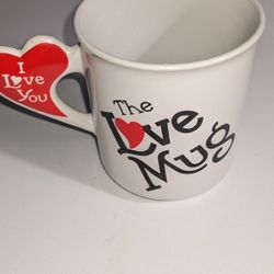 Vintage 1980's The Love Mug - I Love You Red Heart Handle Coffee Cup