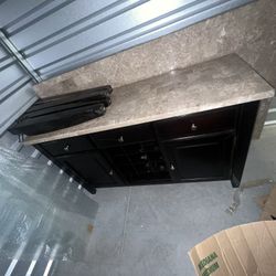 Marble Table With Sideboard 