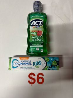 ACT Kids Mouthwash & Sensodyne Pronamel Kids Toothpaste Bundle