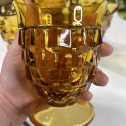 Amber Glass Cups 