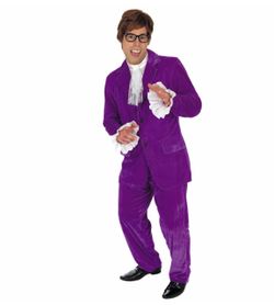 60s gigolo Purple Velour Costume Suit size Medium