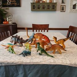 Vtg Lot of 12 1980s 1990s Dinosaurs Lamari Imperial Dormei Thick Plastic Dinos