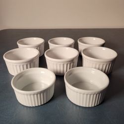 Ceramic Ramekins/Souffle/Custard Cups in 2 Sizes - Total Set of 8