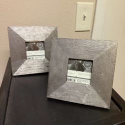 Threshold Silver Textured 3x3 Photo Frames - Set of 2