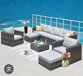 Light Gray Or Gray Available Patio Set Deep Seating Cushions High Quality Fully Assembled In The Box 🆕🚎🚚🆕