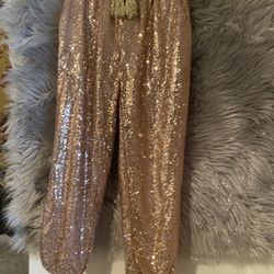 Sequin Gold Pants  Size  2-4 New
