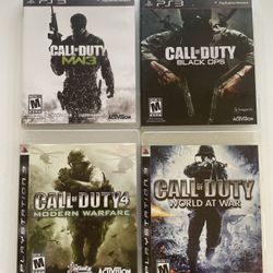 Lot Of 4 Call Of Duty Ps3 Games All With Manual