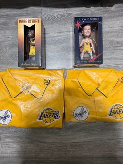 LA Dodgers x Lakers Bobbleheads and retro lakers jerseys