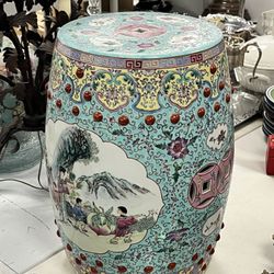 Vintage Chinese Famille Rose porcelain garden stool