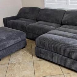 New 4 Piece Modular Sectional Couch with Comfy Wide Chaise! Free Delivery 🚚! 