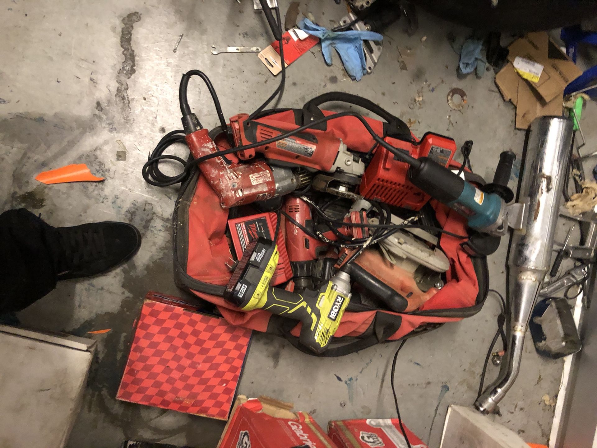 Bag full of power tools