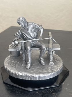 Vintage Franklin Mint Pewter Figurine 1985 “Glassmaker New Jersey” Pre-Owned