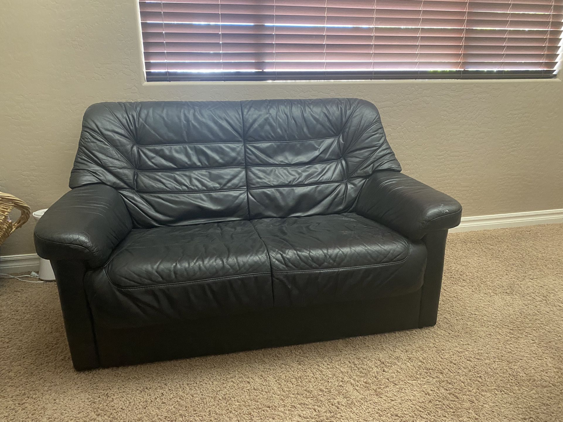 Leather Loveseat with 2 Side  Chairs