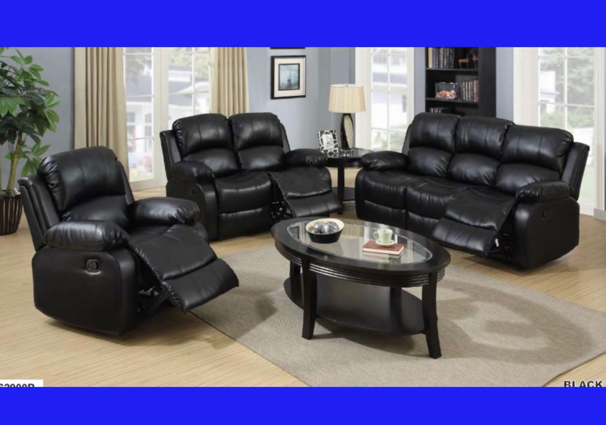 Brand New 3PC Reclining Sofa Loveseat Chair Set 