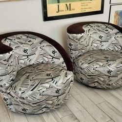 Weiman Nautilus Postmodern Swivel Chairs - Pair. See Full Description 