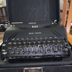 Vintage Smith-Corona Sterling Typewriter w/ Case – Needs Light TLC