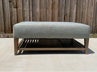 Craftmaster Storage Ottoman / Coffee Table – Light Blue Fabric
