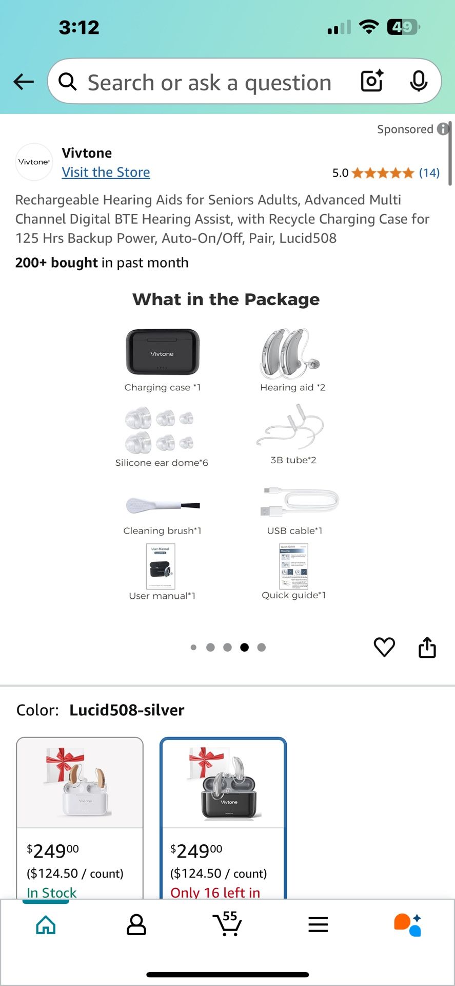 Vivtone Hearing Aids/ Lucid 508-S 8 Channels