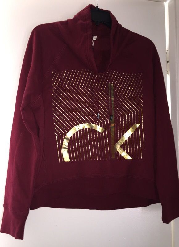 Calvin Klein Jeans Funnel-neck Graphic-logo Sweat Deep Lava S