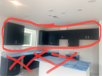 Kitchen upper cabinets.