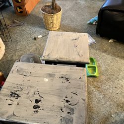 2 Small Primitive Distressed End Tablet 