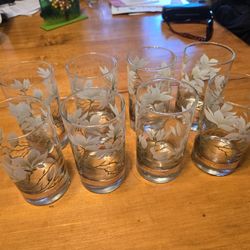 Set of 8 Mid-Century Highball Glasses – Magnolia & Gold Greek Key