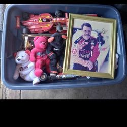 Tub Of Nascar Cars And Toys 