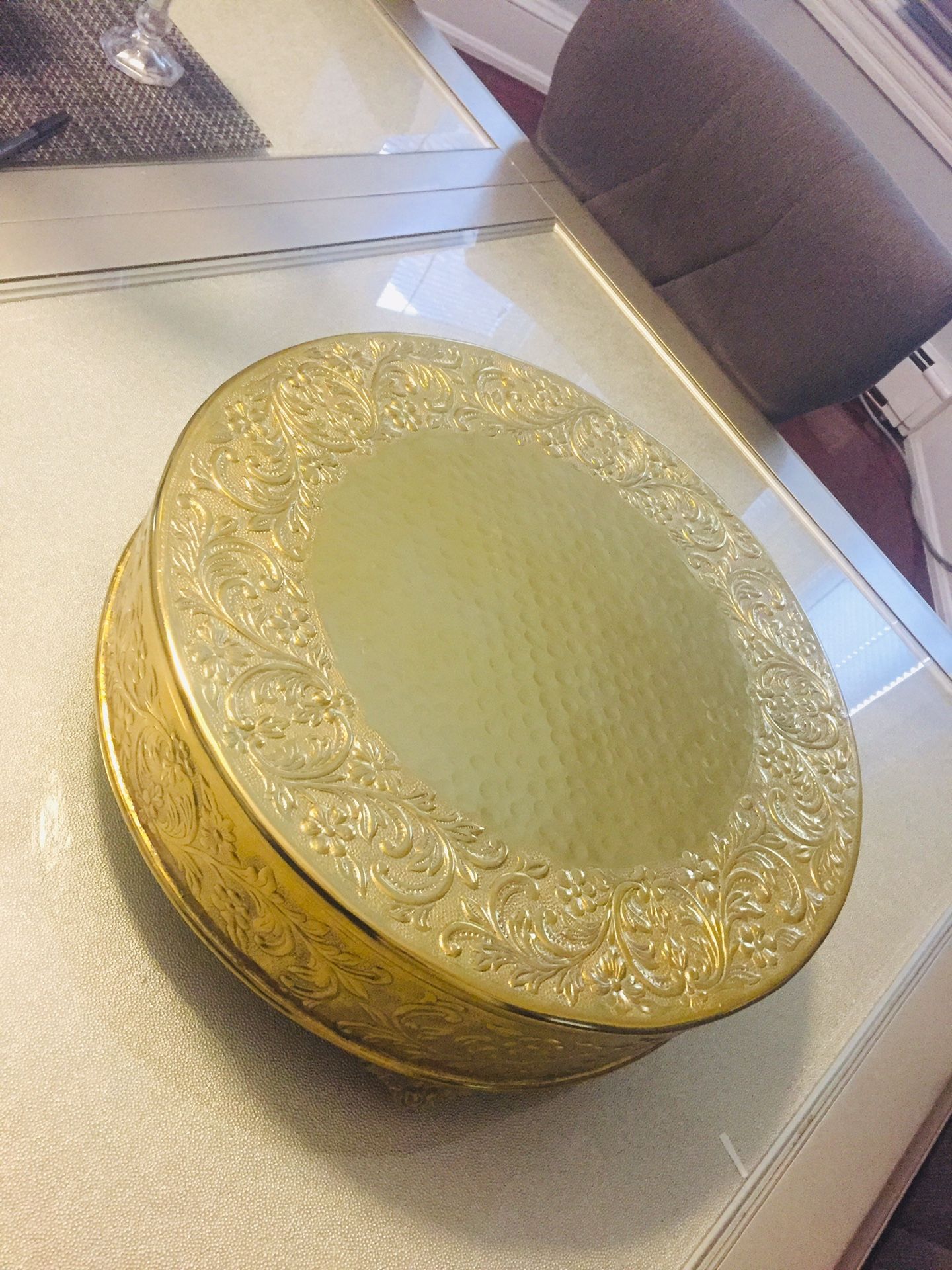 Like New 18” Brass Cake Stand