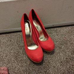 Red Heels With Cork