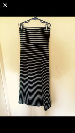 Black and white striped skirt