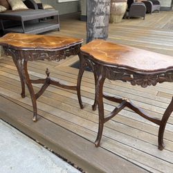 Antique Inlay End Tables
