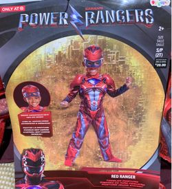 New Power Rangers toddler boy size 2T red Ranger costume and mask