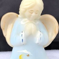 Fenton Art Glass Hand Painted Satin Angel - Signed by M. Young - GORGEOUS! 