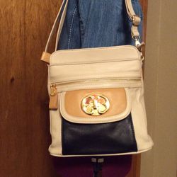 Emma Fox Leather Color Block Crossbody Bag