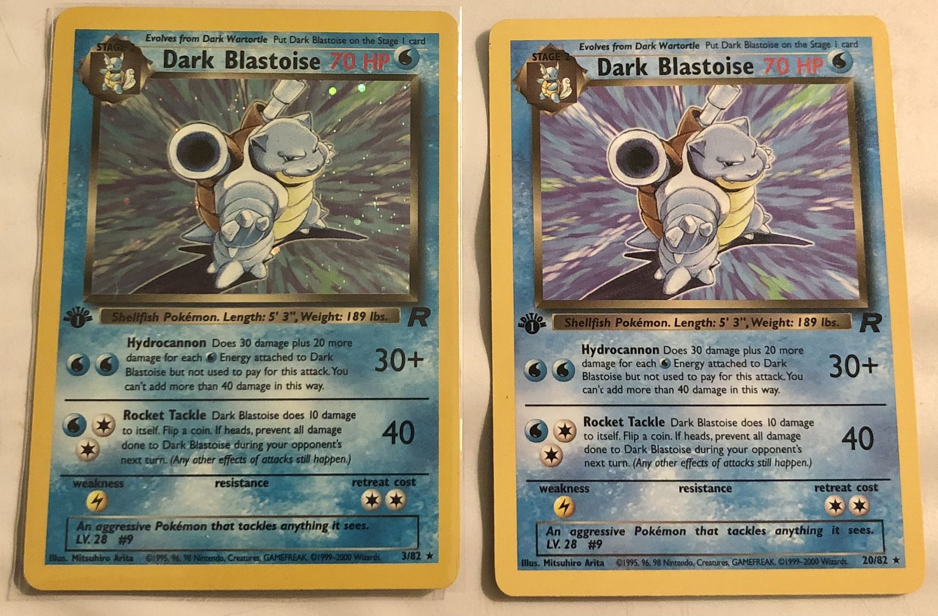 Dark Blastoise 1st Edition Holo And 1st Edition Non Holo. MINT -  www.toquedesaborminas.com.br