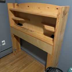 (2) Twin-Sized Pine Head Boards and Frames