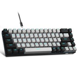 MageGee Portable 60% Mechanical Gaming Keyboard, MK-Box LED Backlit Compact 68 Keys Mini Wired Office Keyboard with Blue Switch for Windows Laptop PC 