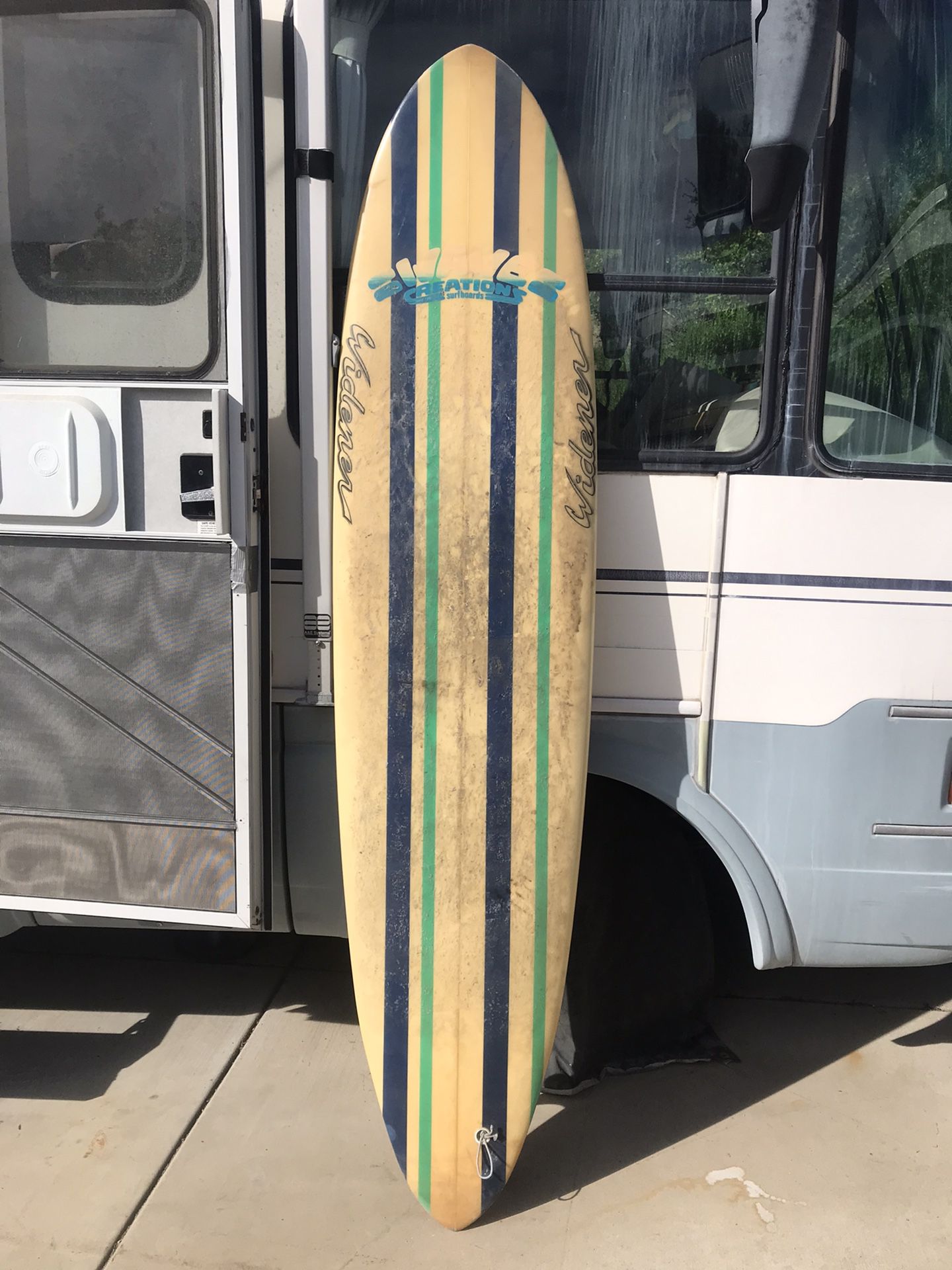 Surfboard Longboard fiberglass About 8’ Long