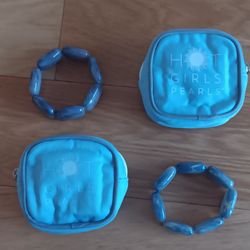 2 Hot Girls Pearls Amethyst Chicklet Cooling Bracelet