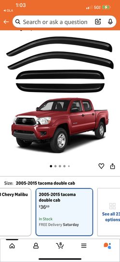 Rain Guard For 2005 To 2015 Toyota Tacoma Double Cab