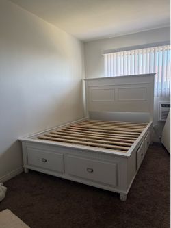 Bed frame with 6 drawers