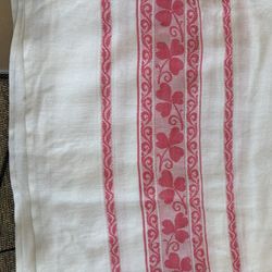 Antique Shamrock Linen Tablecloth 