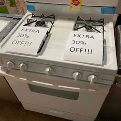 HOTPOINT RGBS330DRWW 30-in 4 Burners 4.8-cu ft Freestanding Gas Range Stove VJUV4