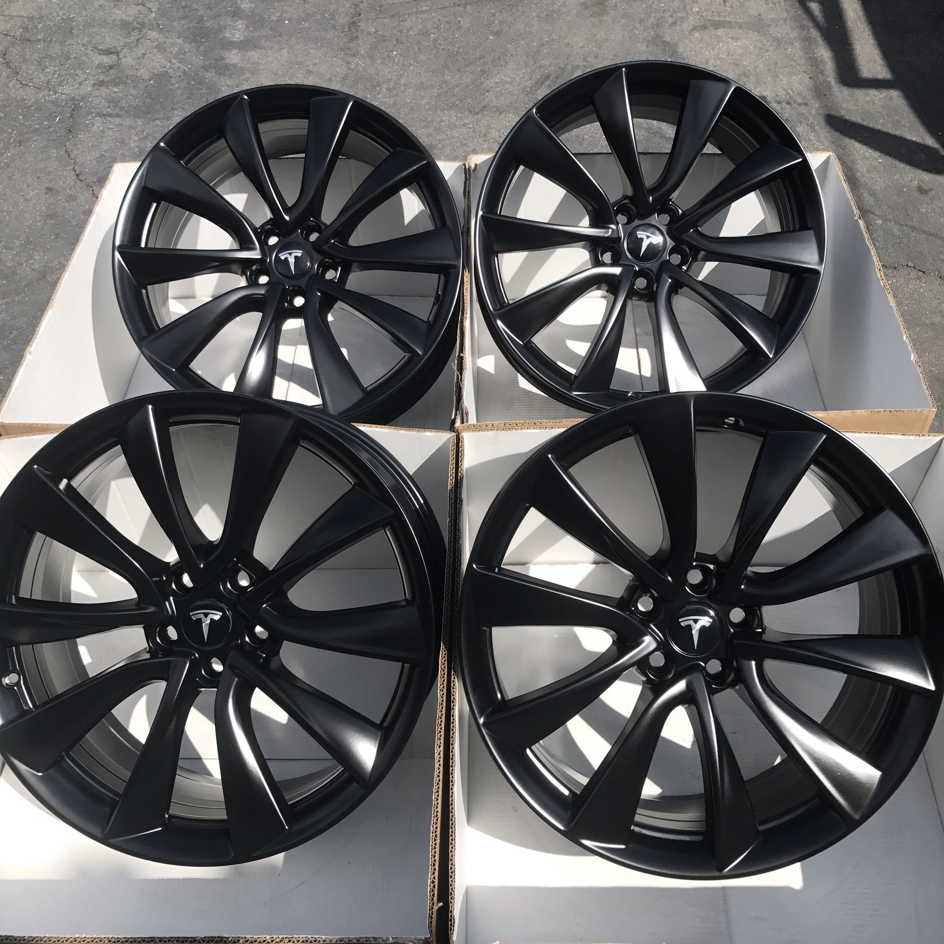 20” oem Tesla Model 3 factory wheels 20 inch semi gloss black rims Tesla 3