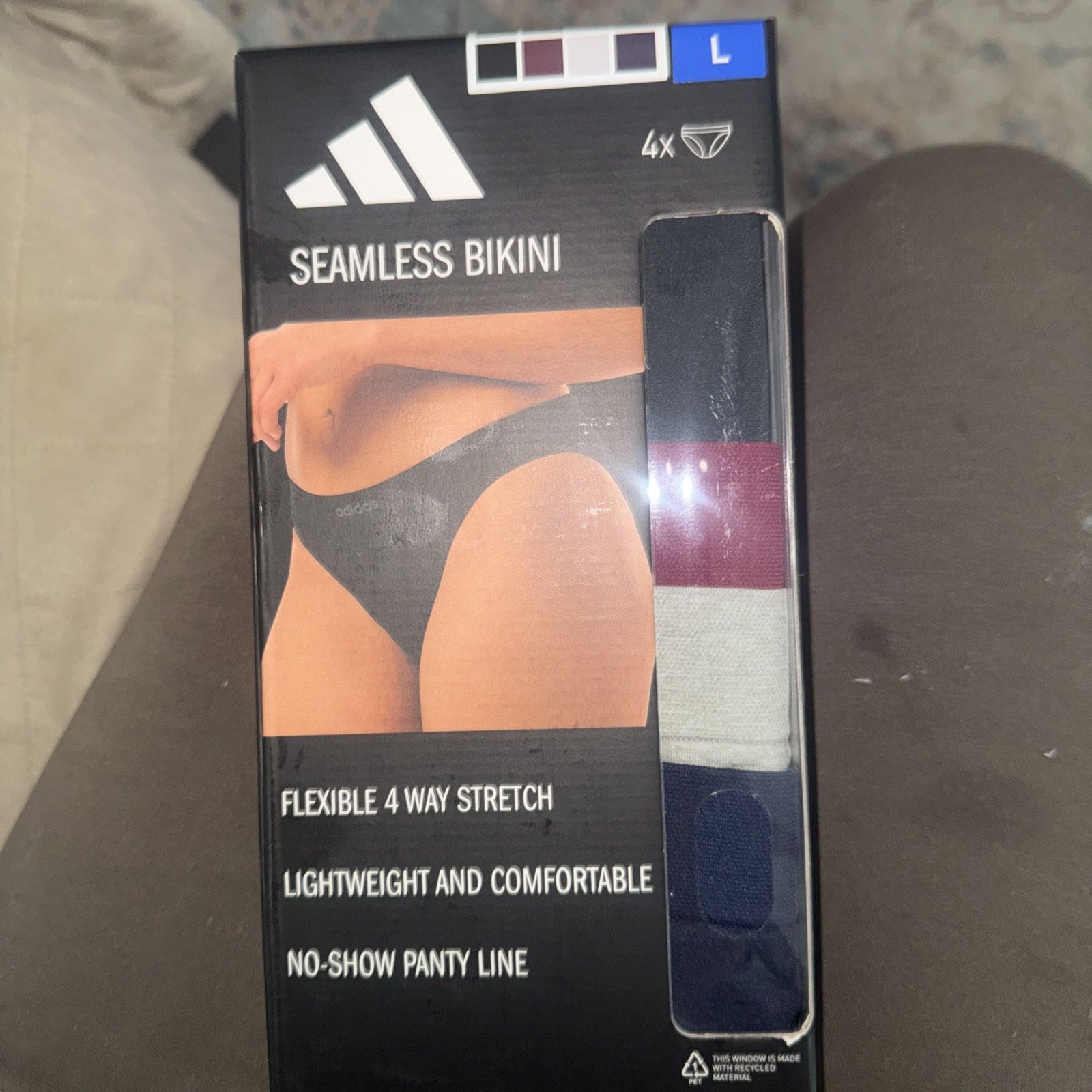 NEW Women's Adidas 4 Pack Multicolor Seamless Bikin