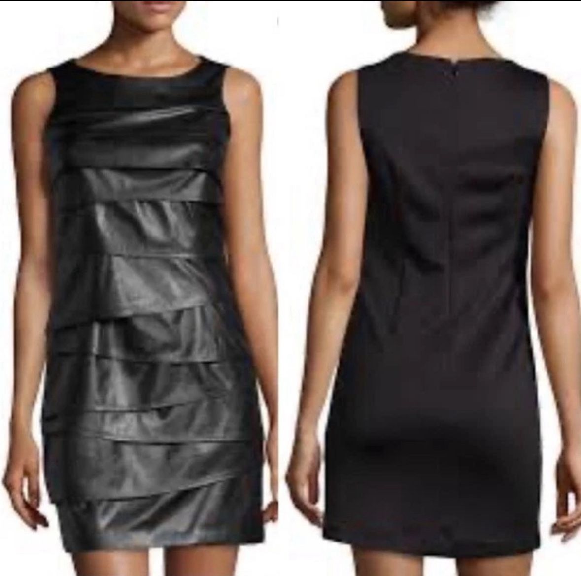 Black Leather Dress Size M Vakko Sport