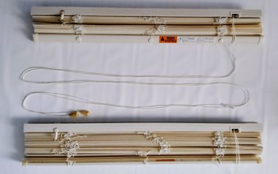 (2)White Cordless Room Darkening Vinyl Blinds with 2 in. Slats - 26.5 in. W x 60