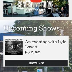 Tickets To Lyle Lovett Tonight! June 15